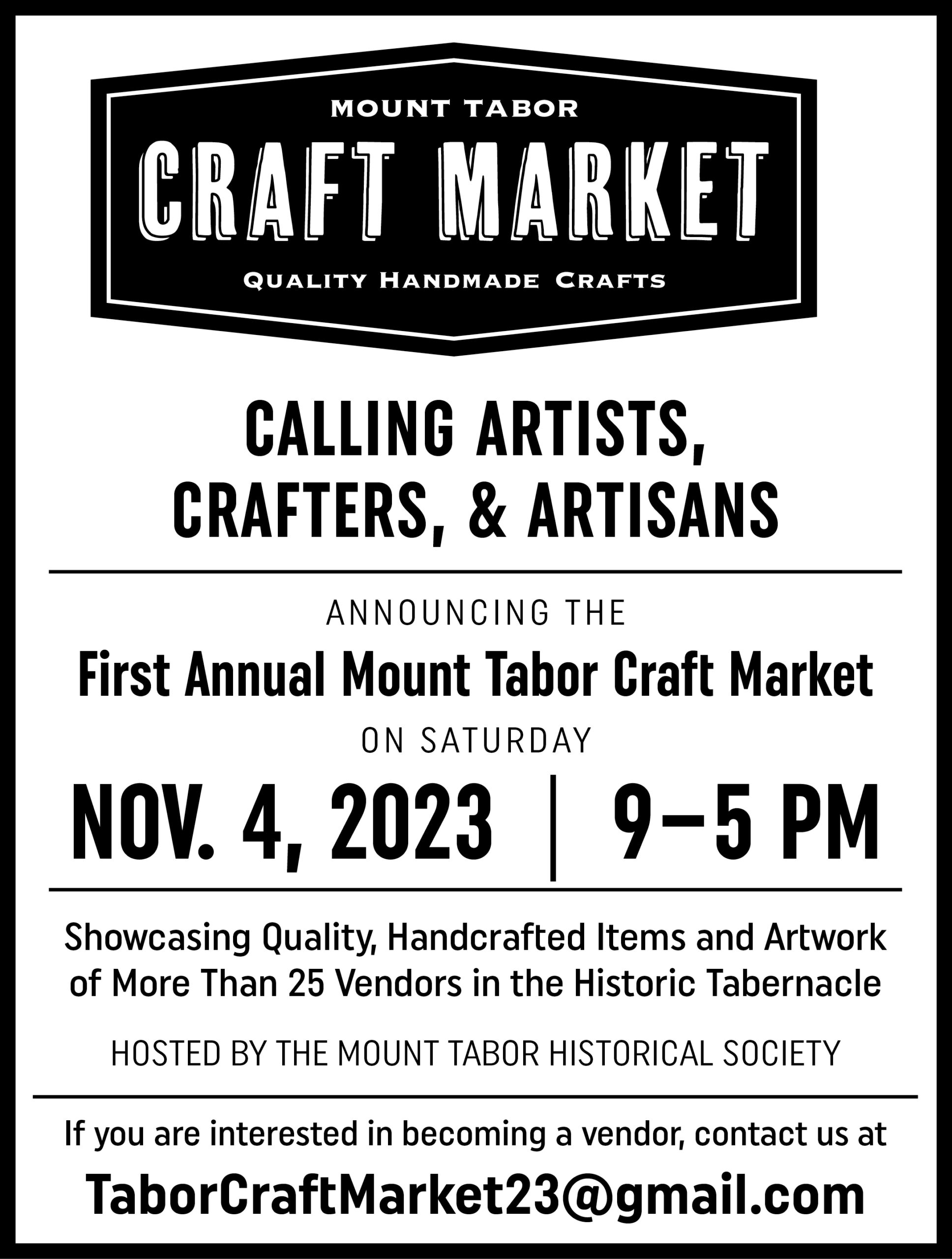 Mount Tabor Craft Market Mount Tabor Historical Society